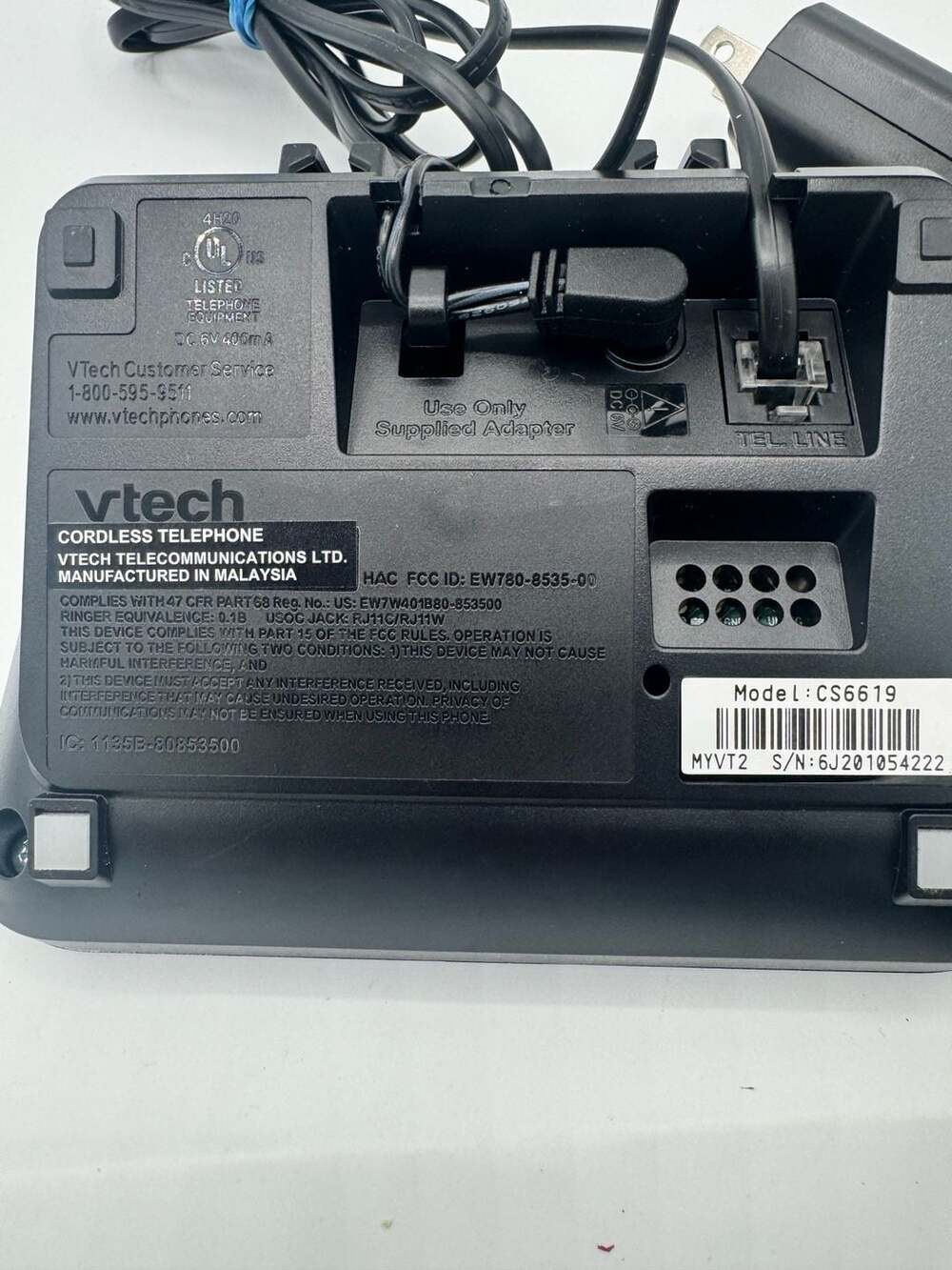 VTech CS6619 Cordless Telephone DECT 6.0 Silver Black - Picture 3 of 7